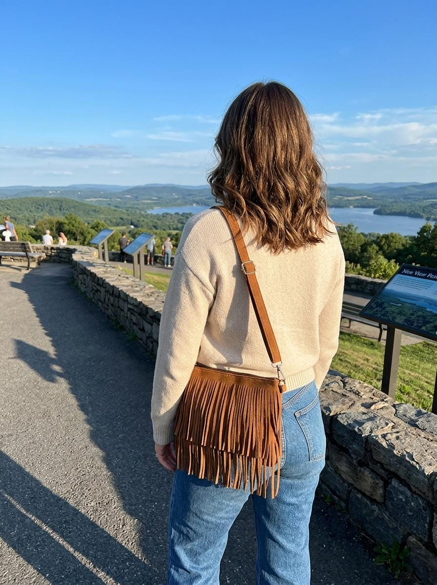 Brown Fringe Crossbody Bag